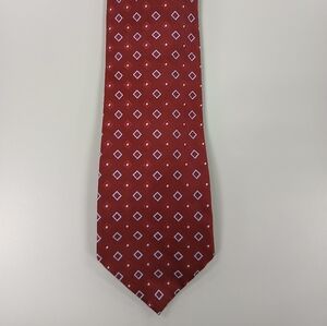 Brooks Brothers Makers Elegant Burgundy Red Geometric Patterned Men's Necktie